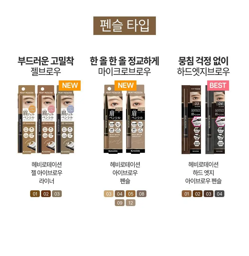 [NEW/온라인단독] 키스미 헤비로테이션 페이크 리퀴드 아이브로우 0.4ml (그레이/브라운) 상세페이지 23